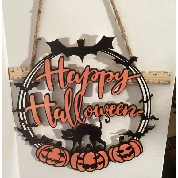 Halloween-Themed Wooden Door Sign With Hanging Rope - Picture 4 of 4